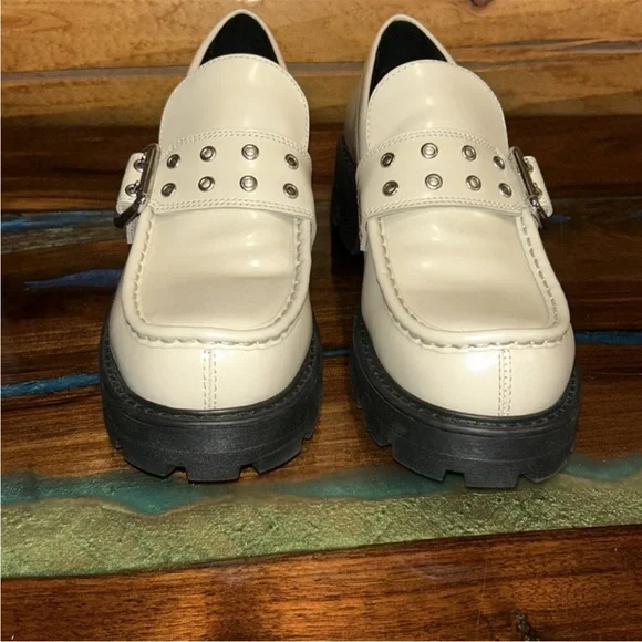Vagabond NWOT/NWOB Cosmo 2.0 Leather Platform Loafers Sz 10 Women’s in Off White - Picture 11 of 14
